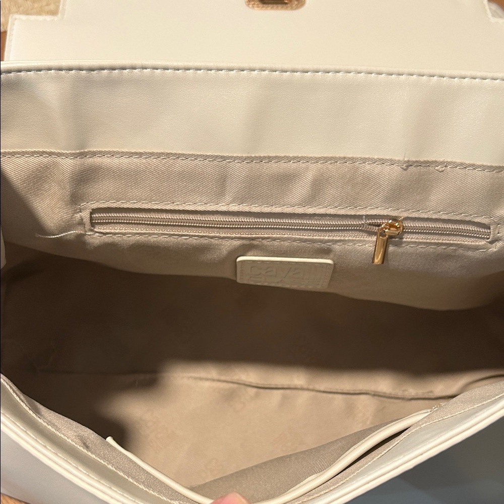 Cavalli Class Tatiana White Top Handle Satchel Crossbody NWT Large - Picture 4 of 12